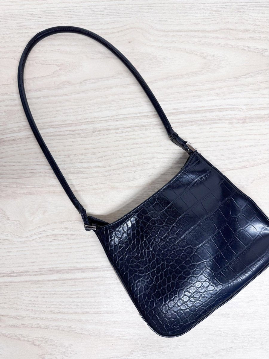 y2k nine west faux crocodile-skin mini shoulder bag - good market thrift store