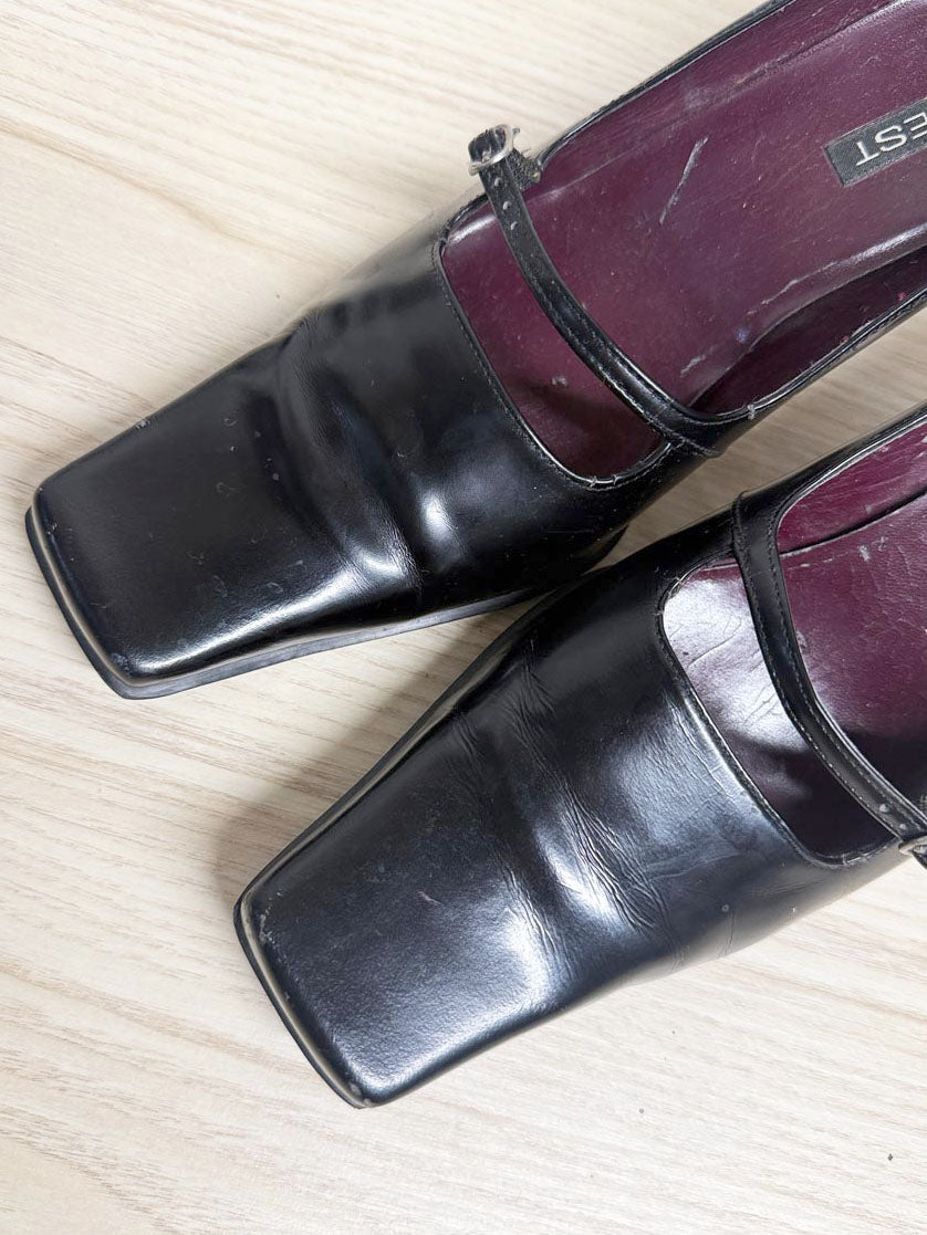 y2k nine west leather mary jane square toe heels - good market thrift store
