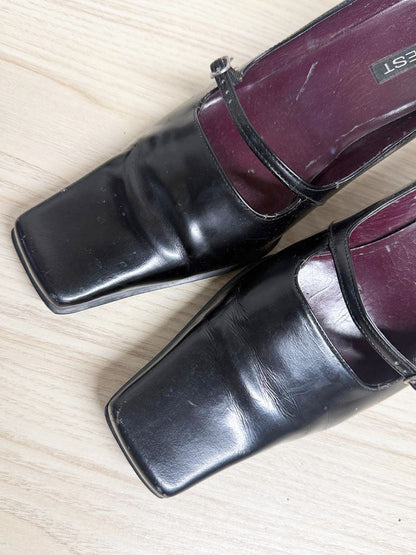 y2k nine west leather mary jane square toe heels - good market thrift store