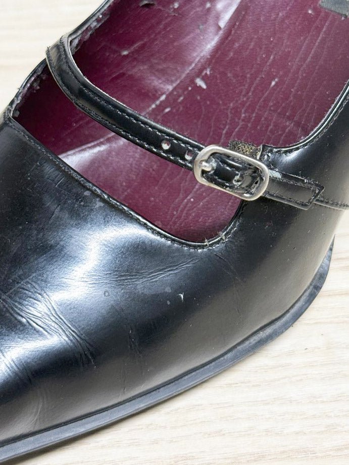 y2k nine west leather mary jane square toe heels - good market thrift store