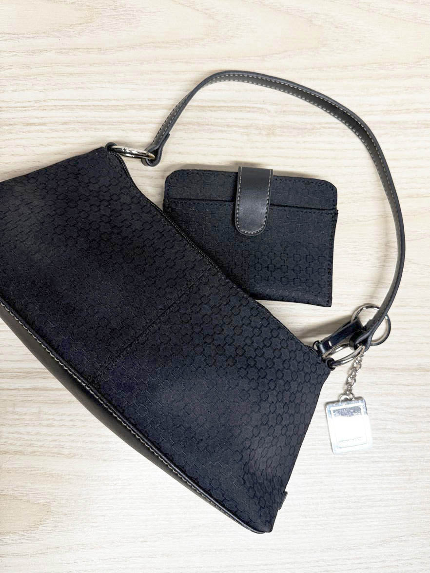 y2k nine west monogram shoulder bag + wallet set - good market thrift store