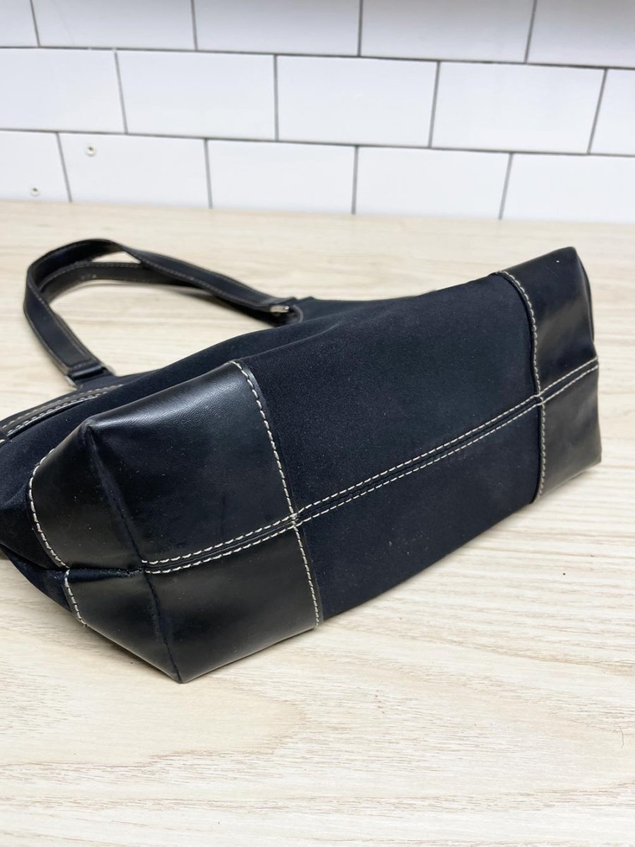 y2k nine west nylon buckle shoulder bag | faux leather trim - good market thrift store