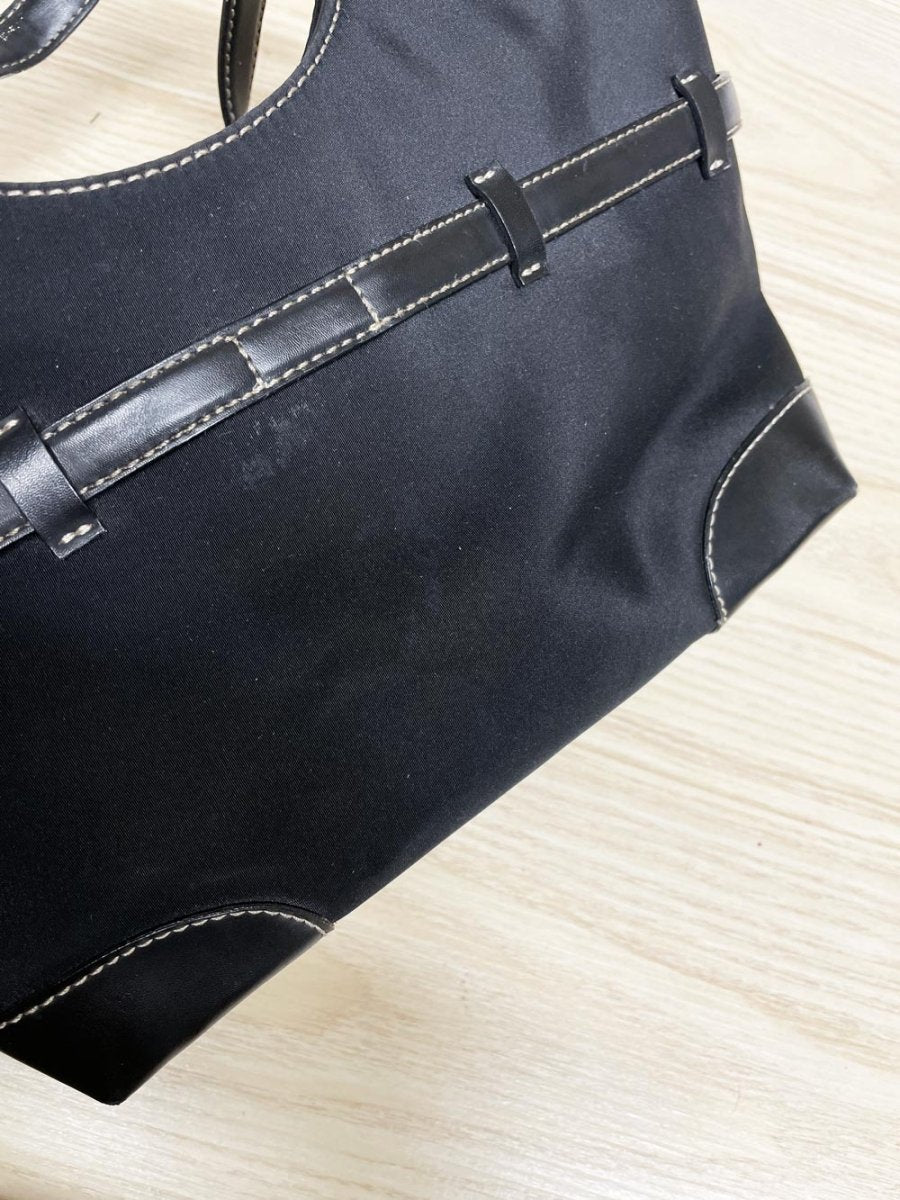 y2k nine west nylon buckle shoulder bag | faux leather trim - good market thrift store