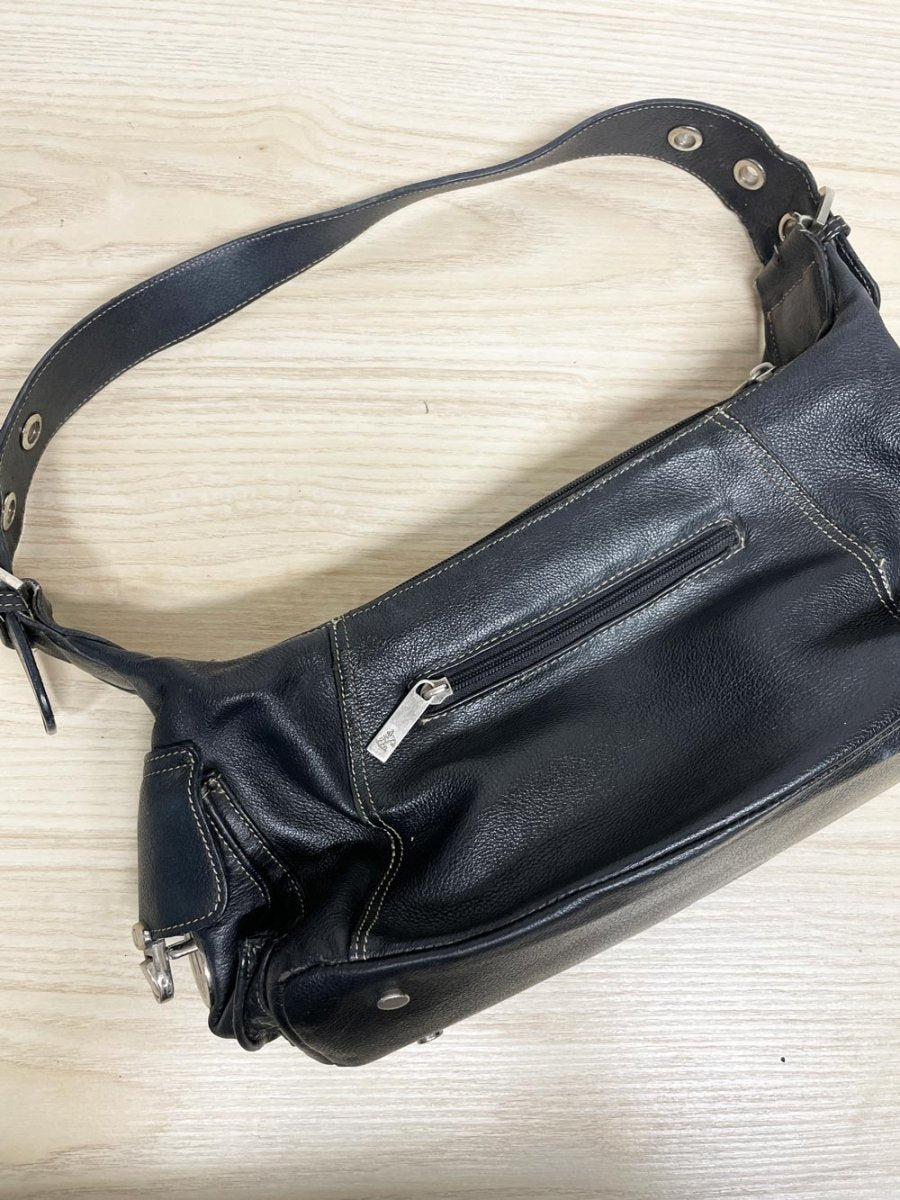 y2k nouveaute paris leather buckle shoulder bag - good market thrift store