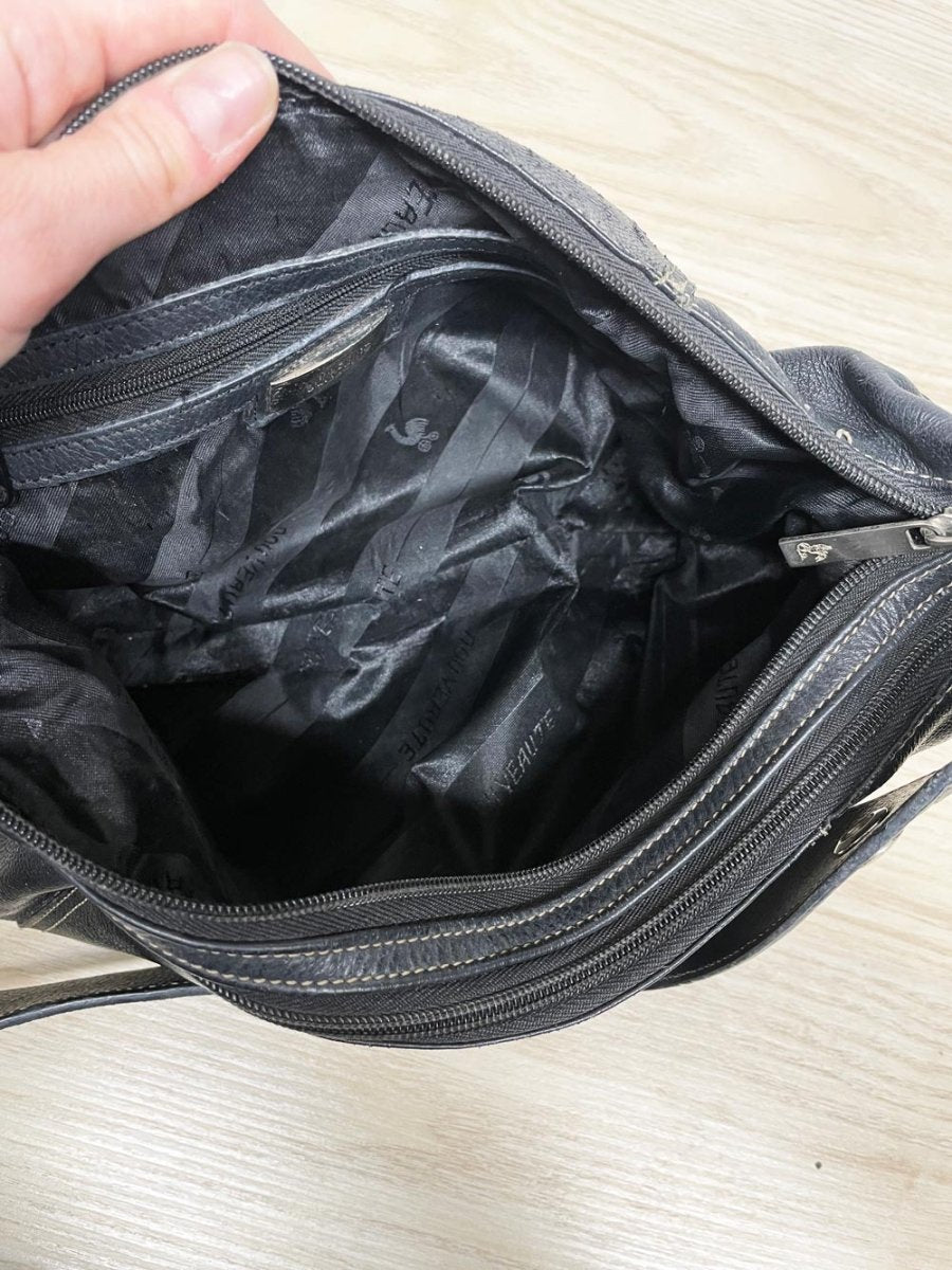 y2k nouveaute paris leather buckle shoulder bag - good market thrift store