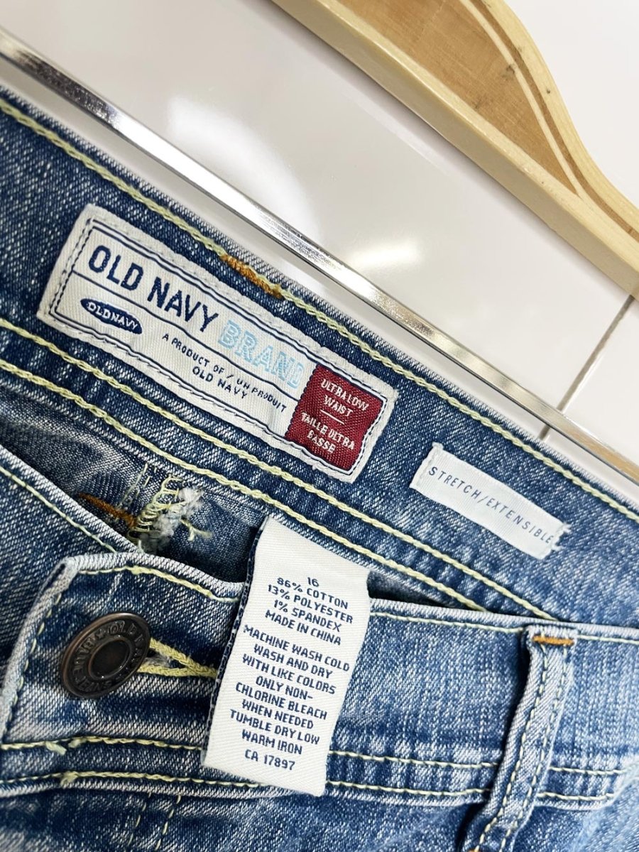 y2k old navy western stitch stretch flare leg jeans - good market thrift store