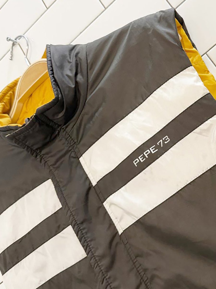 y2k pepe jeans reversible full zip puffer vest - good market thrift store