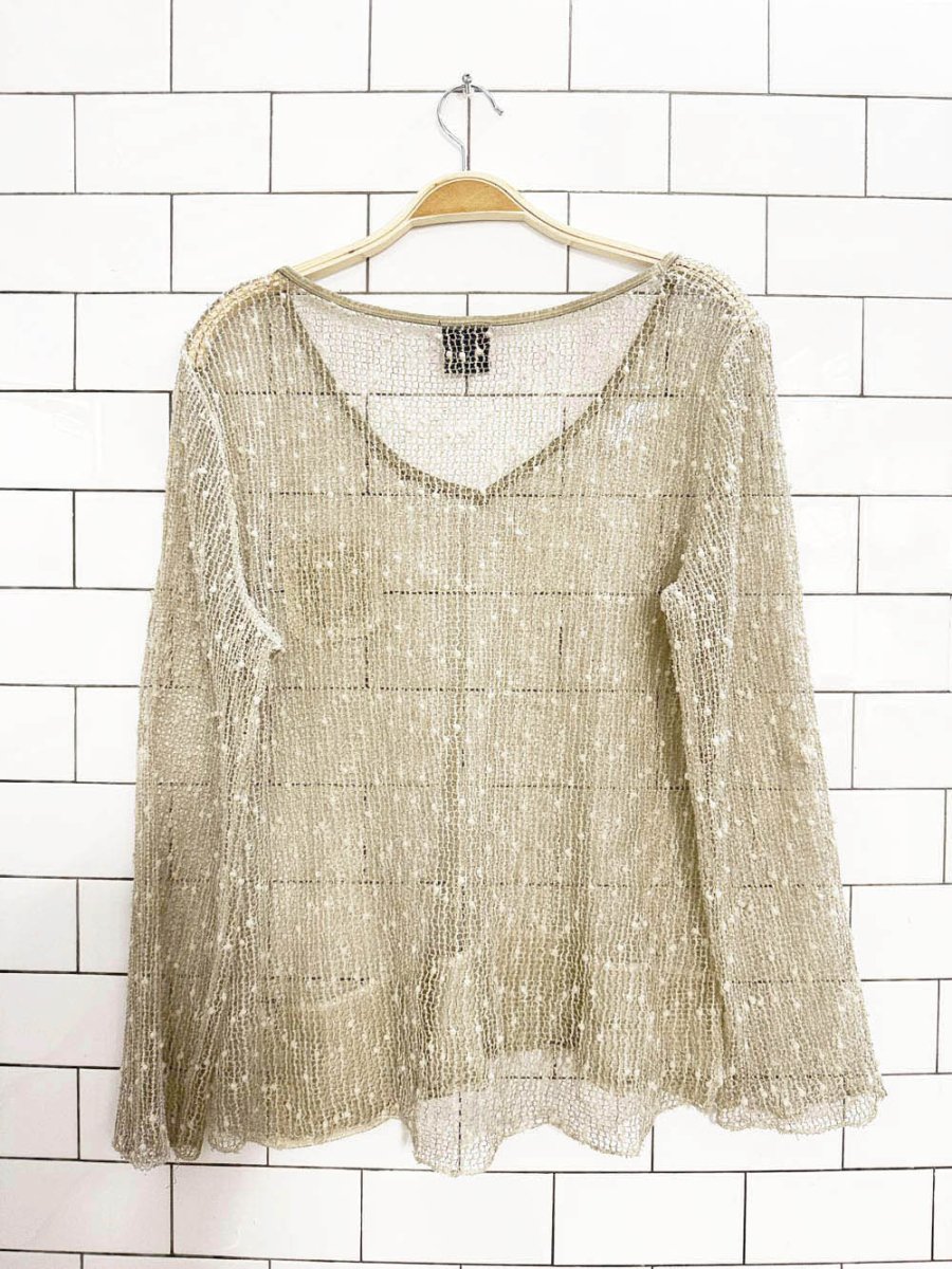 y2k point zero loose crochet knit top | nicole benisti - good market thrift store