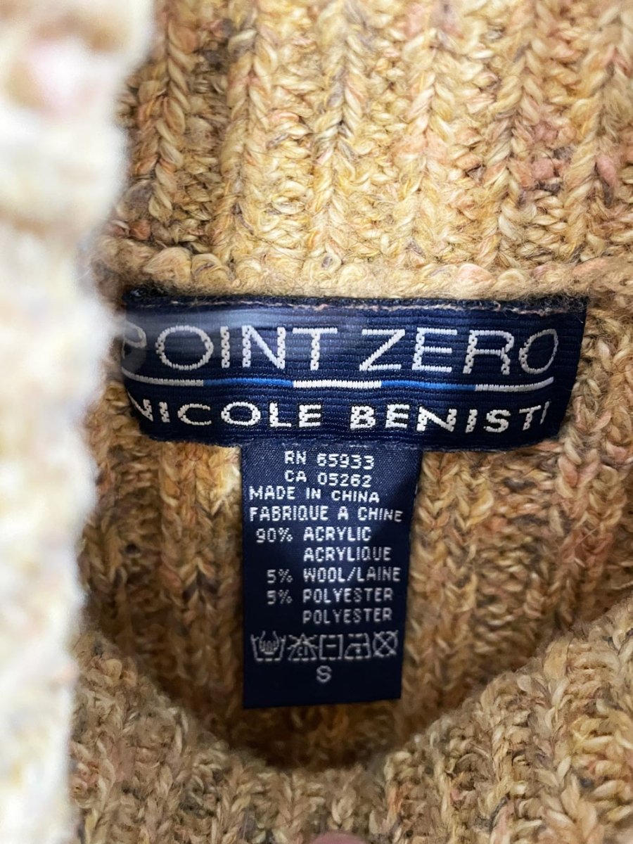 y2k point zero wool - blend chunky rib turtleneck | nicole benisti - good market thrift store