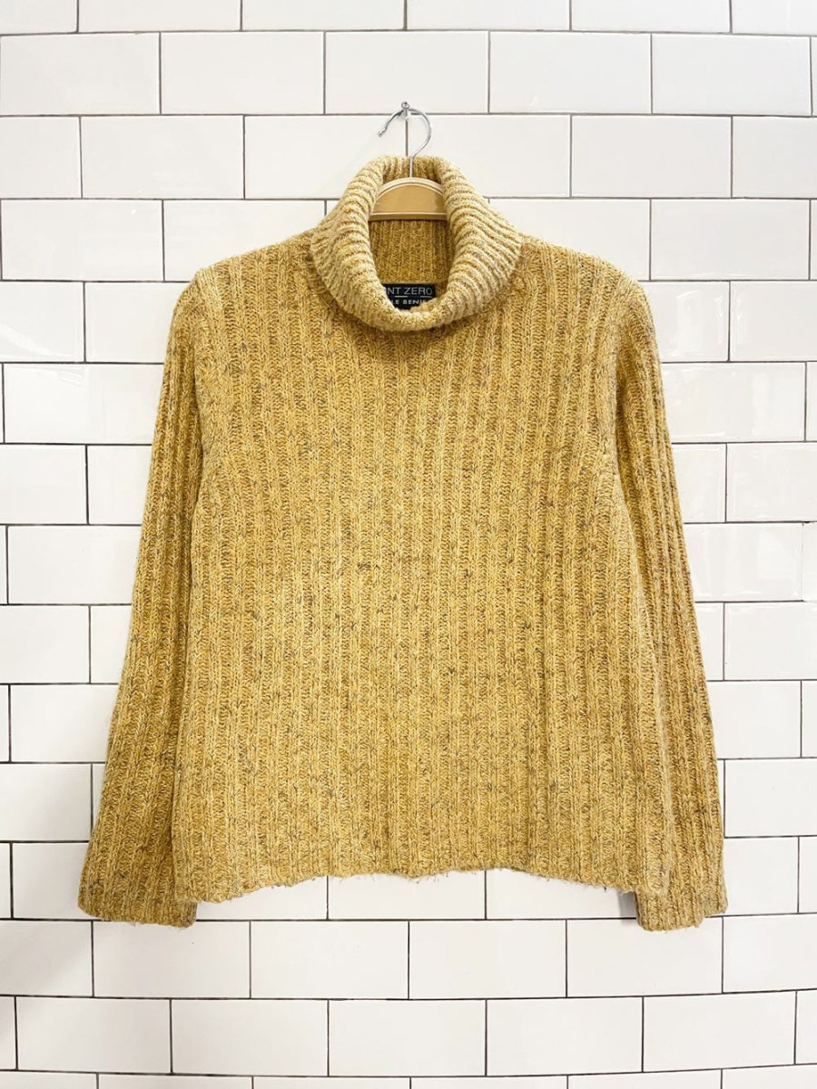 y2k point zero wool - blend chunky rib turtleneck | nicole benisti - good market thrift store