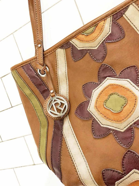 y2k relic by fossil boho floral faux leather patchwork shoulder bag - good market thrift store