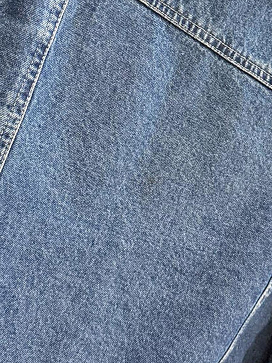 y2k request cropped floral embroidered trim denim jacket - good market thrift store