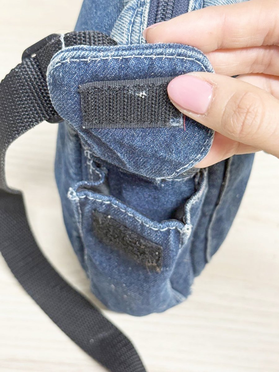 y2k request denim crossbody bag - good market thrift store