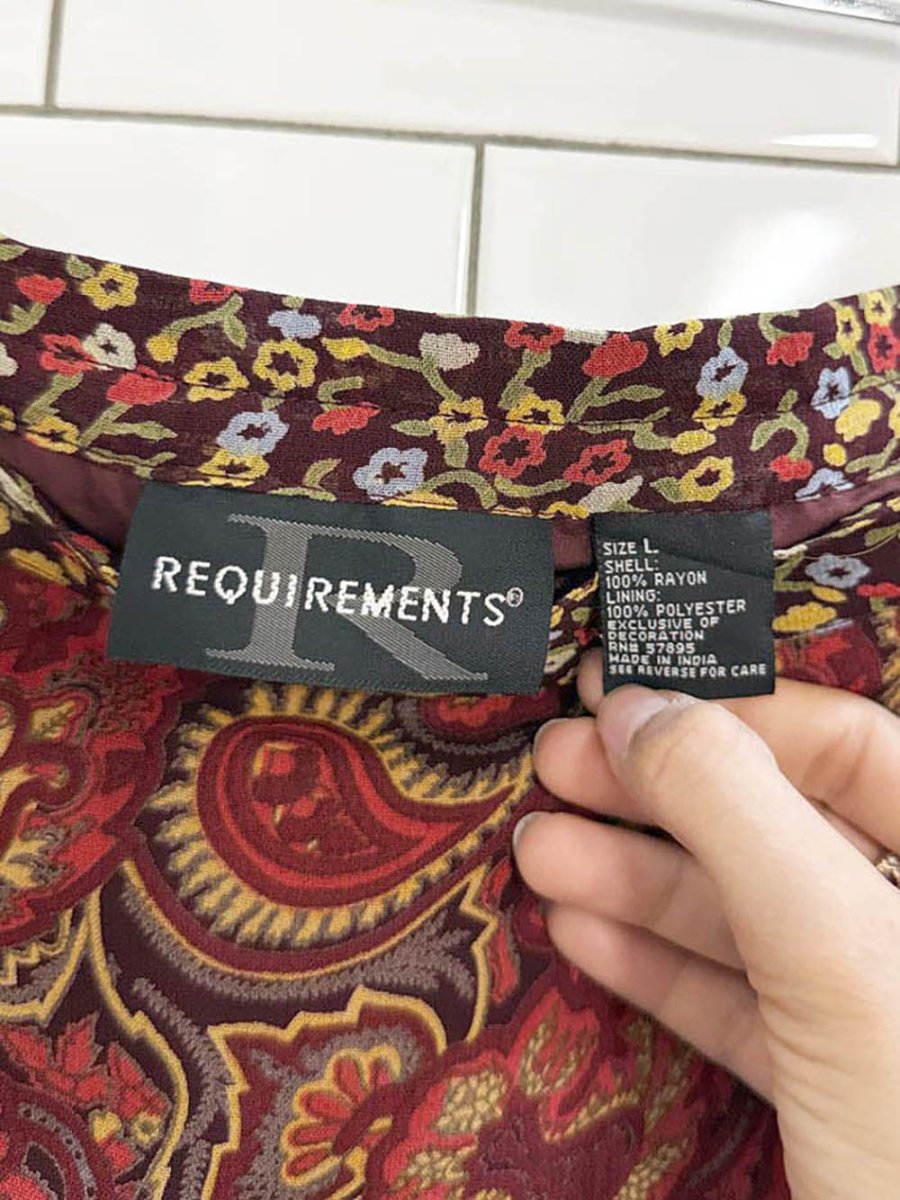 y2k requirements boho paisley floral crochet trim midi skirt - good market thrift store