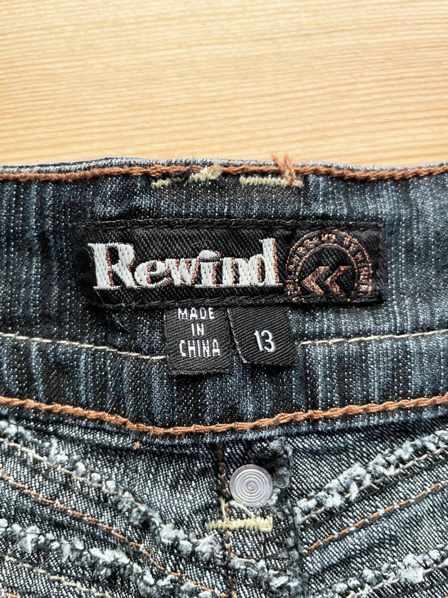 y2k rewind low rise mermaid flare denim midi skirt - good market thrift store
