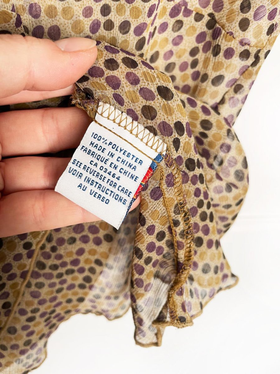 y2k ricki's chiffon curly edge butterfly top - good market thrift store