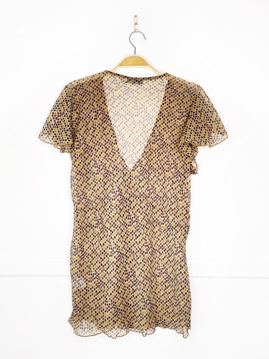 y2k ricki's chiffon curly edge butterfly top - good market thrift store