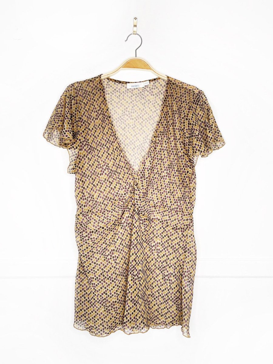 y2k ricki's chiffon curly edge butterfly top - good market thrift store