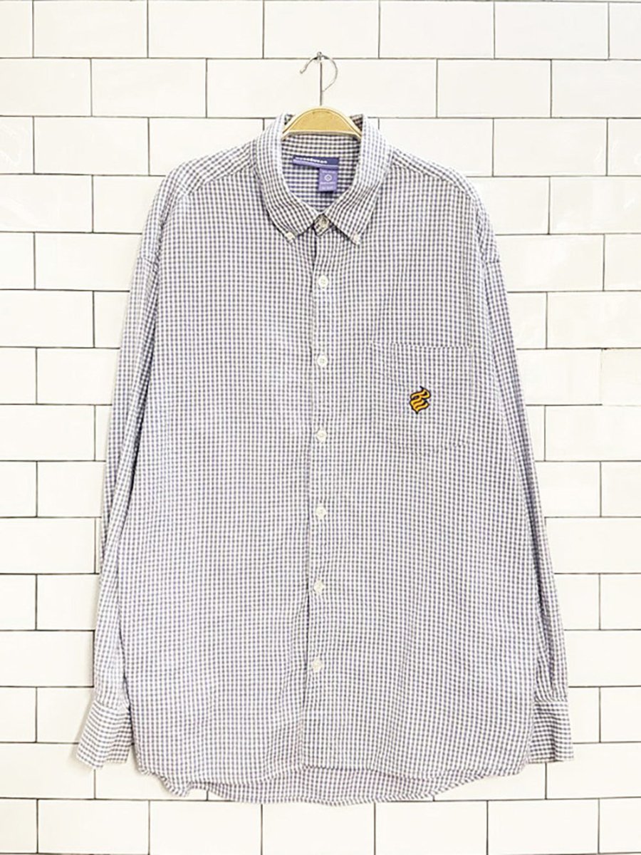 y2k rocawear gingham full button logo pocket shirt - good market thrift store