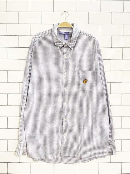 y2k rocawear gingham full button logo pocket shirt - good market thrift store