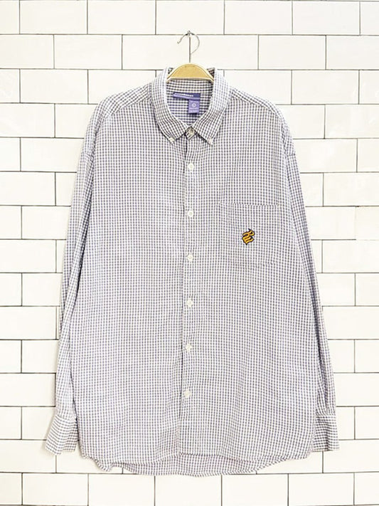 y2k rocawear gingham full button logo pocket shirt - good market thrift store