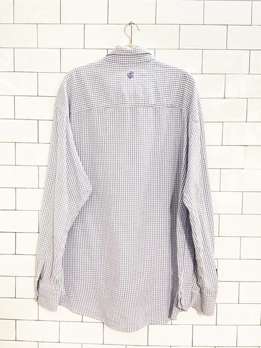 y2k rocawear gingham full button logo pocket shirt - good market thrift store