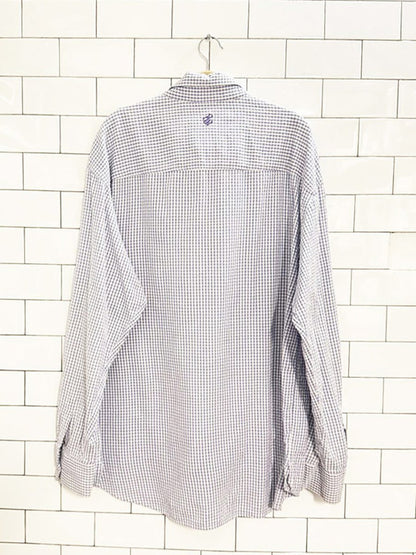 y2k rocawear gingham full button logo pocket shirt - good market thrift store