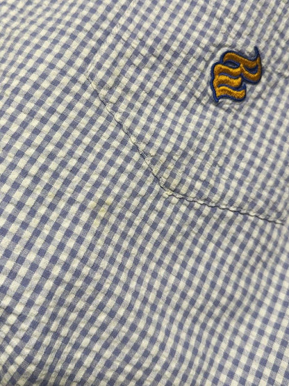 y2k rocawear gingham full button logo pocket shirt - good market thrift store