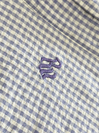 y2k rocawear gingham full button logo pocket shirt - good market thrift store
