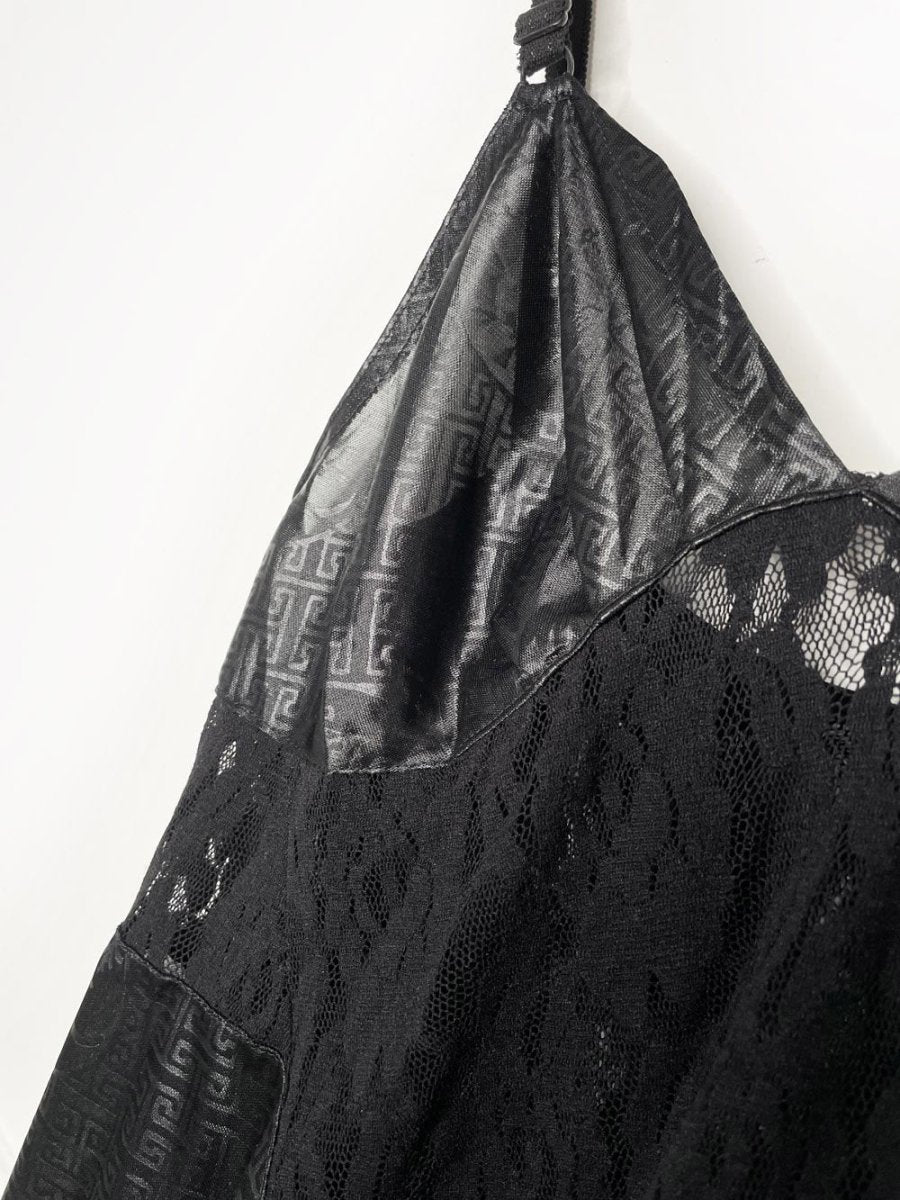 y2k satin lace trim mini slip dress - good market thrift store