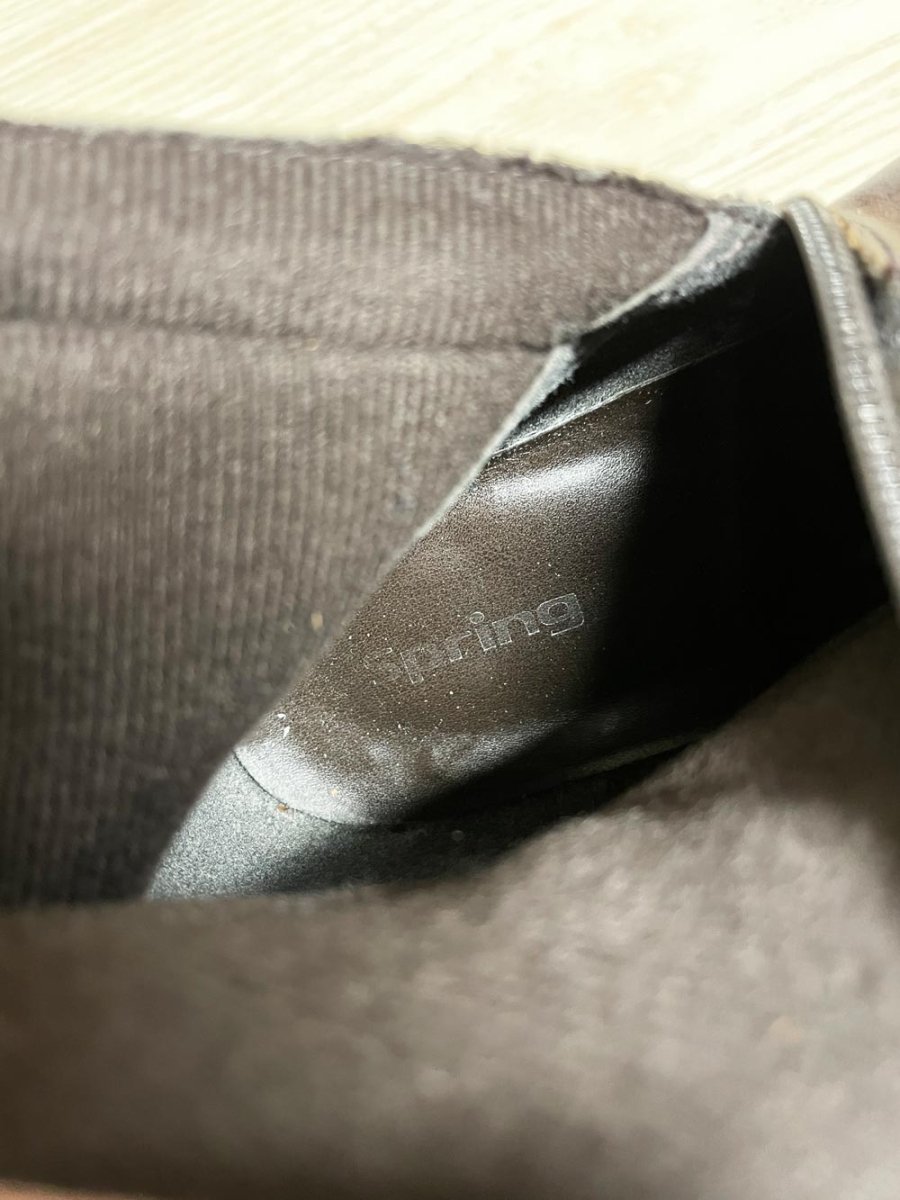 y2k spring leather square tow low heel tall boots - good market thrift store