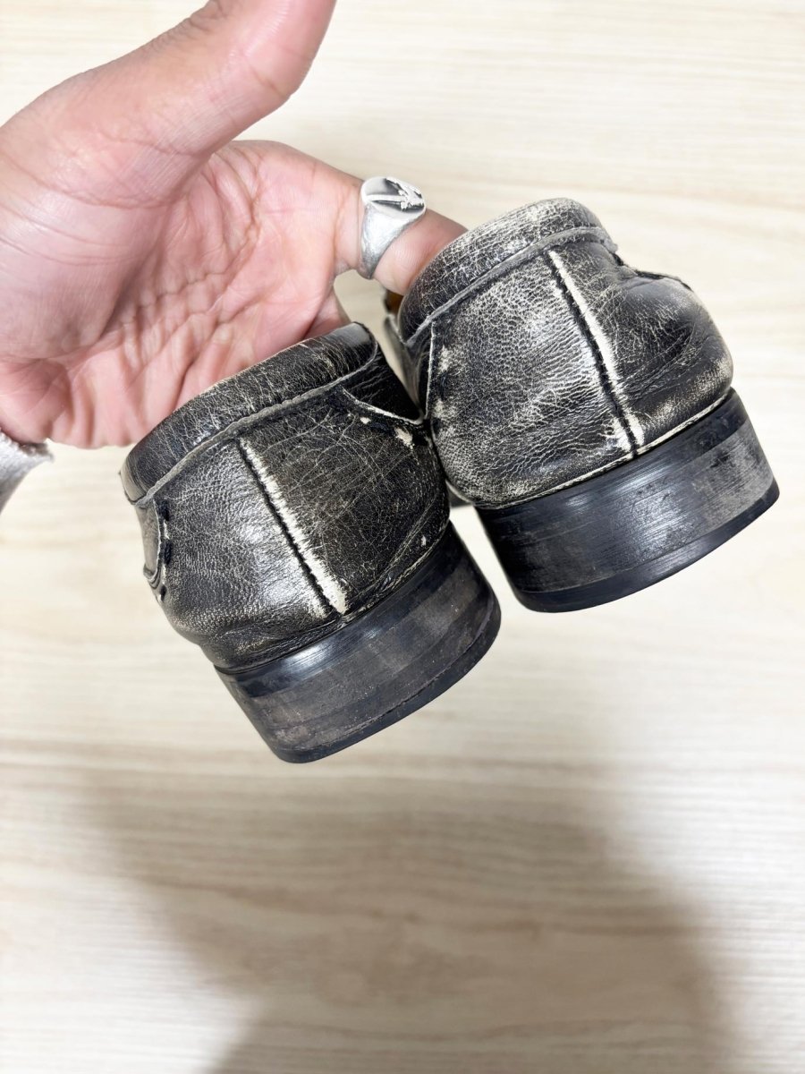 y2k steve madden leather square toe slip on shoes - good market thrift store