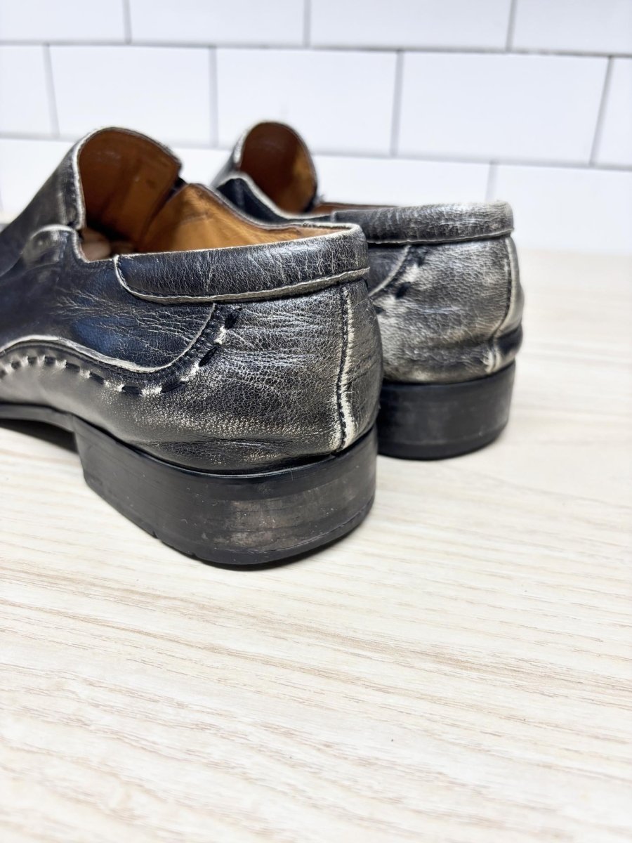 y2k steve madden leather square toe slip on shoes - good market thrift store