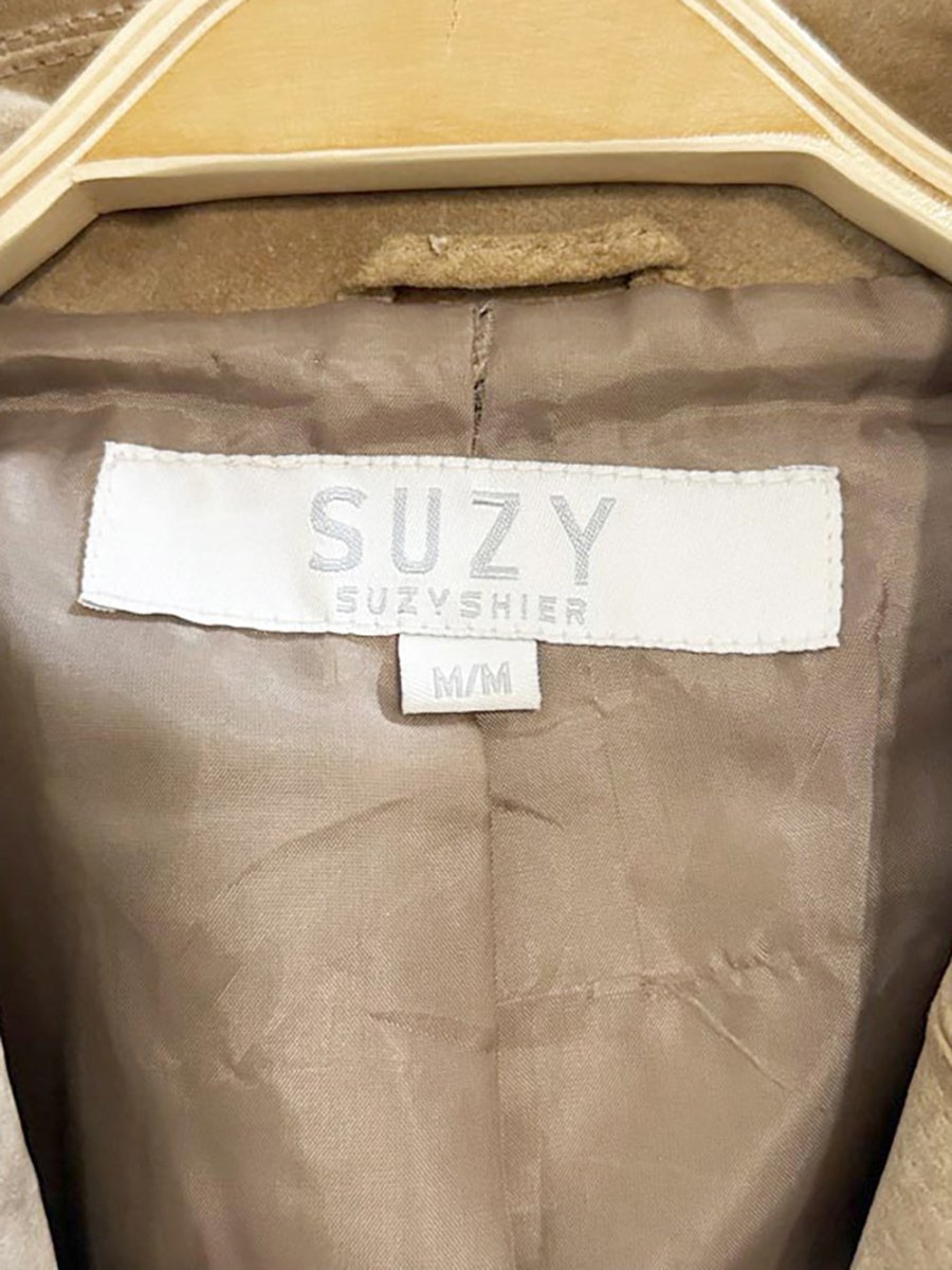 y2k suzy shier suede leather blazer jacket - good market thrift store
