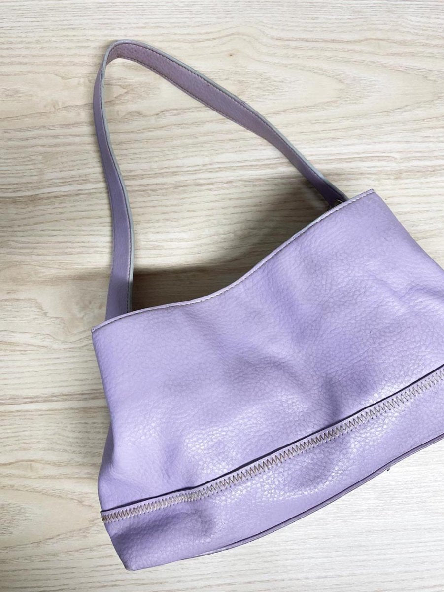 y2k tommy hilfiger lilac faux leather mini shoulder bag - good market thrift store
