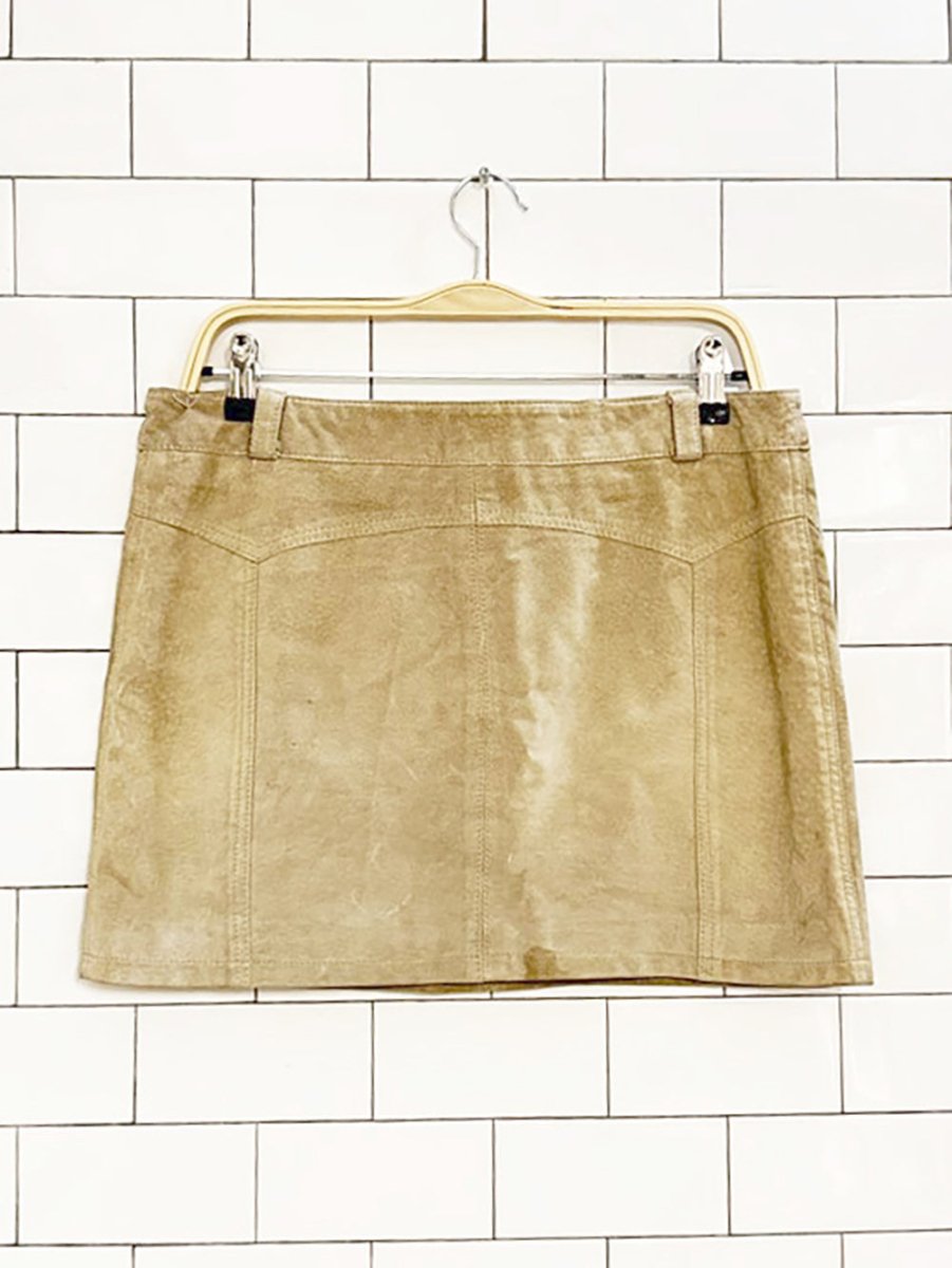 y2k topshop suede front tie mini skirt - good market thrift store