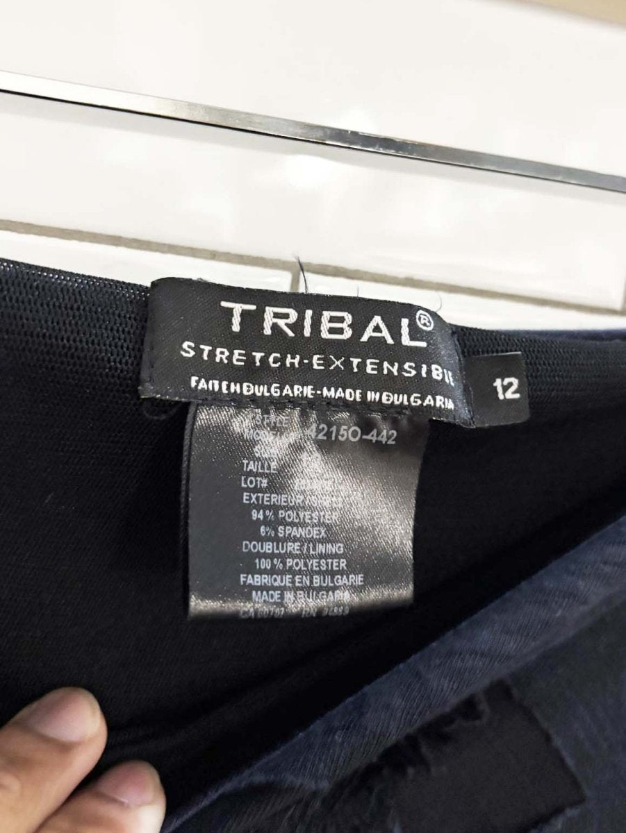 y2k tribal patchwork fringe stretch maxi skirt - good market thrift store