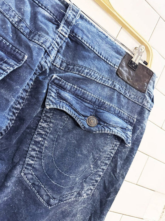 y2k true religion distressed wash ricky relaxed straight jeans - good market thrift store