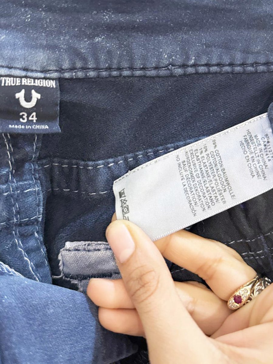 y2k true religion distressed wash ricky relaxed straight jeans - good market thrift store