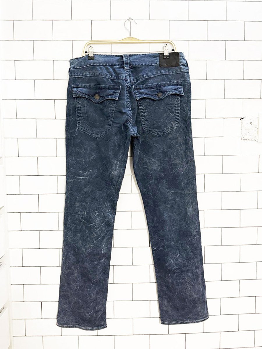 y2k true religion distressed wash ricky relaxed straight jeans - good market thrift store