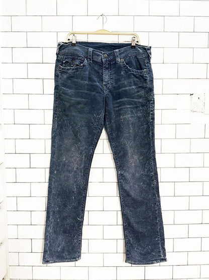 y2k true religion distressed wash ricky relaxed straight jeans - good market thrift store