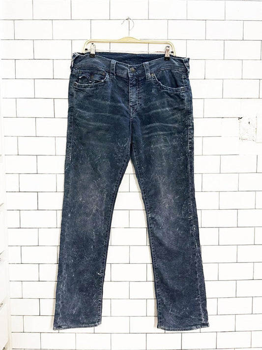 y2k true religion distressed wash ricky relaxed straight jeans - good market thrift store