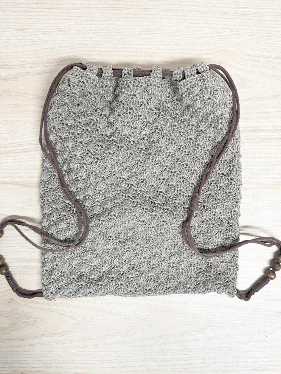 y2l old navy boho woven beaded drawstring backpack - good market thrift store
