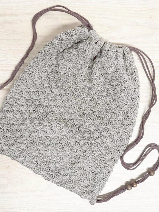 y2l old navy boho woven beaded drawstring backpack - good market thrift store