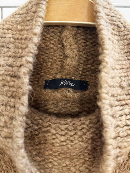 yazoo camel - wool blend mock neck chunky knit sweater - good market thrift store