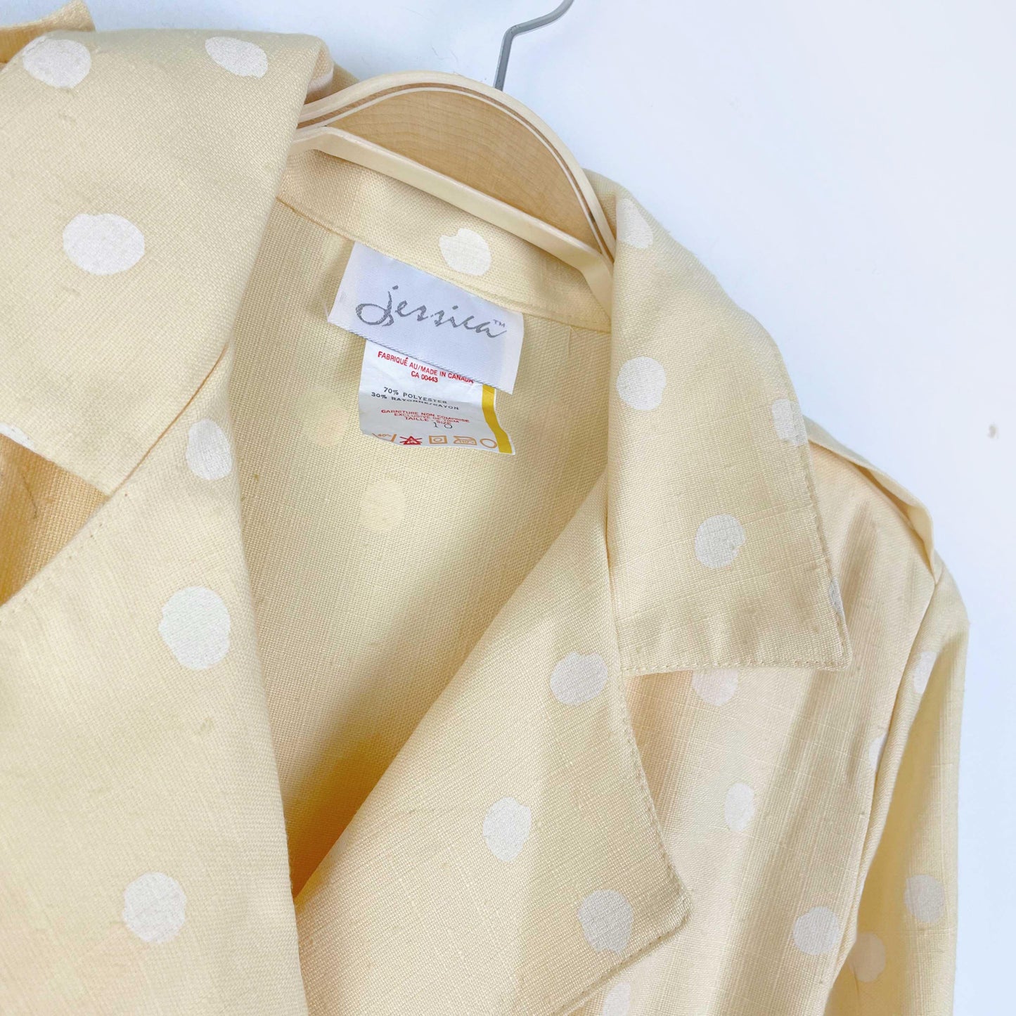 vintage jessica yellow polka dot long sleeve belted midi dress