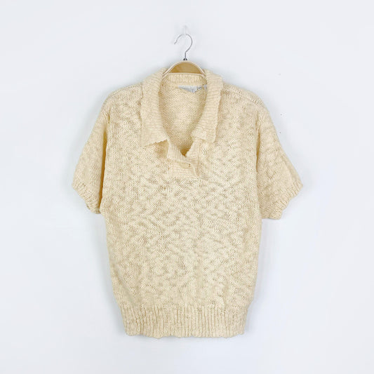 vintage eaton select yellow knit polo