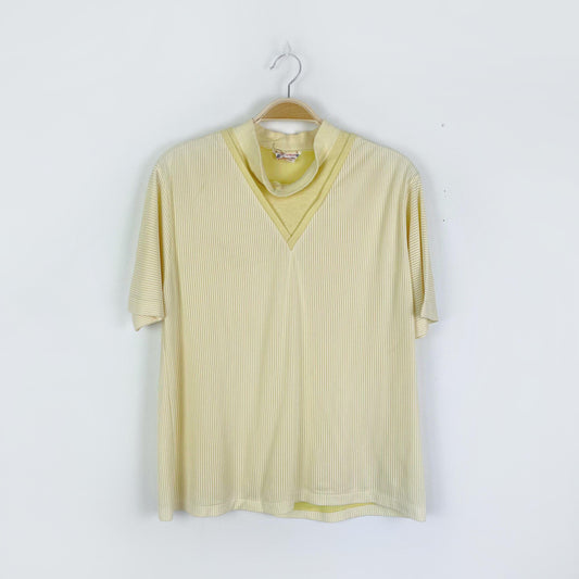 vintage 60's mockneck ribbed knit tee
