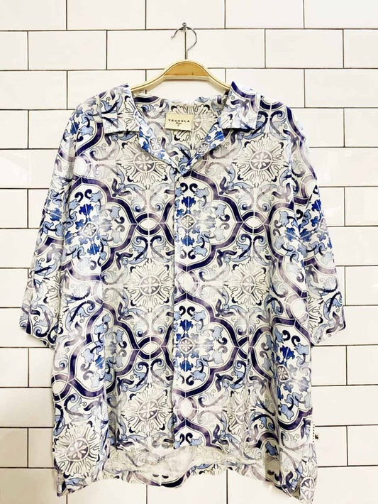 young la linen - blend resort shirt - good market thrift store