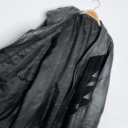 vintage 80s ysl lambskin leather and suede batwing jacket